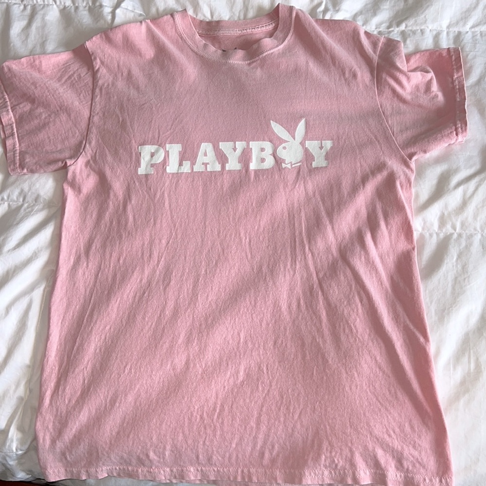 Pink playboy tee medium